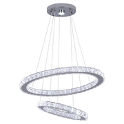Macy 41W Tri-Colour Dimmable 2-Ring Crystal Pendant Light