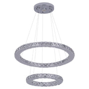 Macy 41W Tri-Colour Dimmable 2-Ring Crystal Pendant Light - image 3