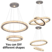 Macy 41W Tri-Colour Dimmable 2-Ring Crystal Pendant Light - image 10
