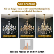 Amorette 12-Light Crystal Chandelier – 89cm – Gold Finish - image 4