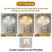 Celina 30W Tri-Colour Crystal Flush Mount Ceiling Light – 25cm - image 3