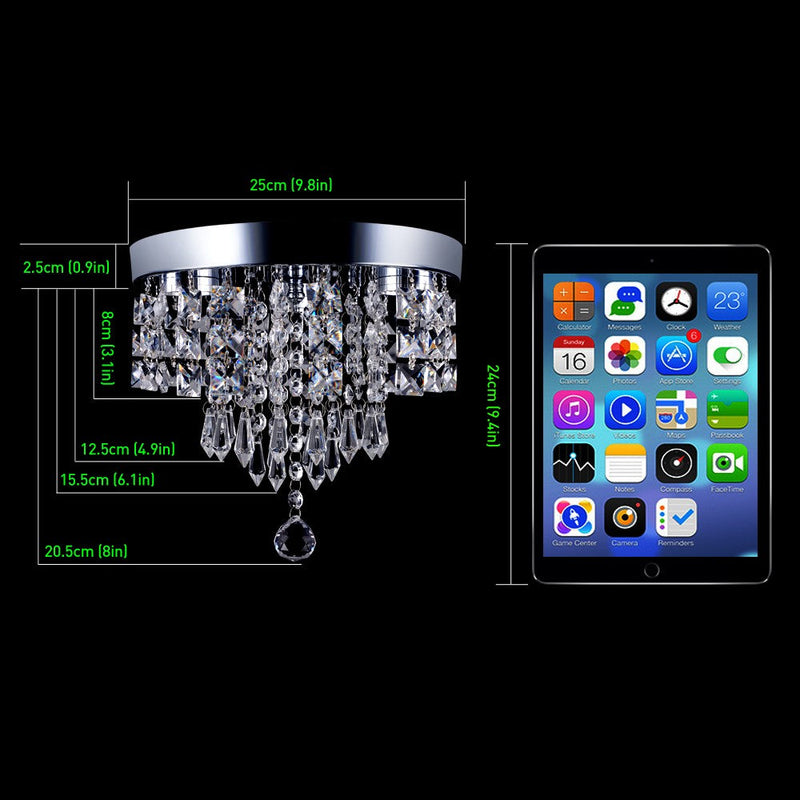 Celina 30W Tri-Colour Crystal Flush Mount Ceiling Light – 25cm - image 6