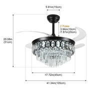 Windora Elowen 42" Black Crystal Chandelier DC Ceiling Fan w/ 3CCT LED Remote - image 8