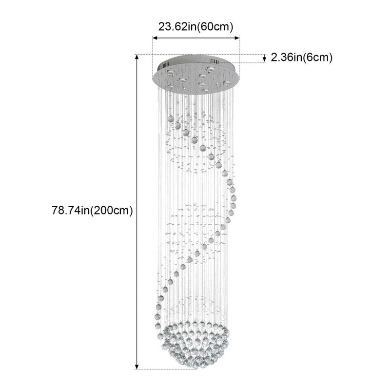 Lunarelle Grand Spiral Crystal Chandelier 3CCT – 60cm / 80cm