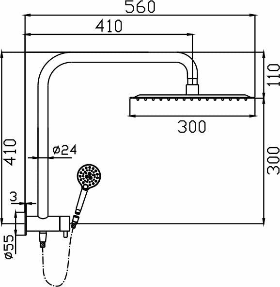Ideal Shower System (Brushed Gun Metal) / IDSS1 (BGM)