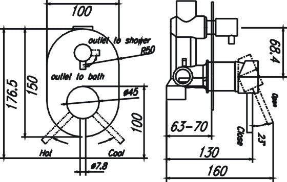 Ideal Wall Mixer With Diverter (Brushed Nickel)