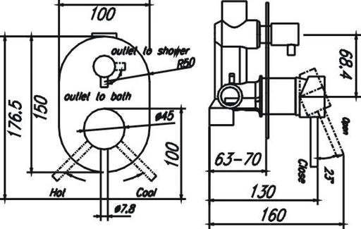 Ideal Wall Mixer With Diverter (Brushed Nickel)