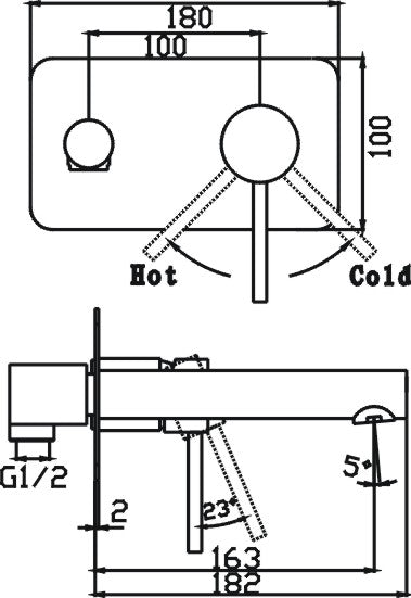 Ideal Wall Mixer With Outlet (Brushed Nickel) - SI
