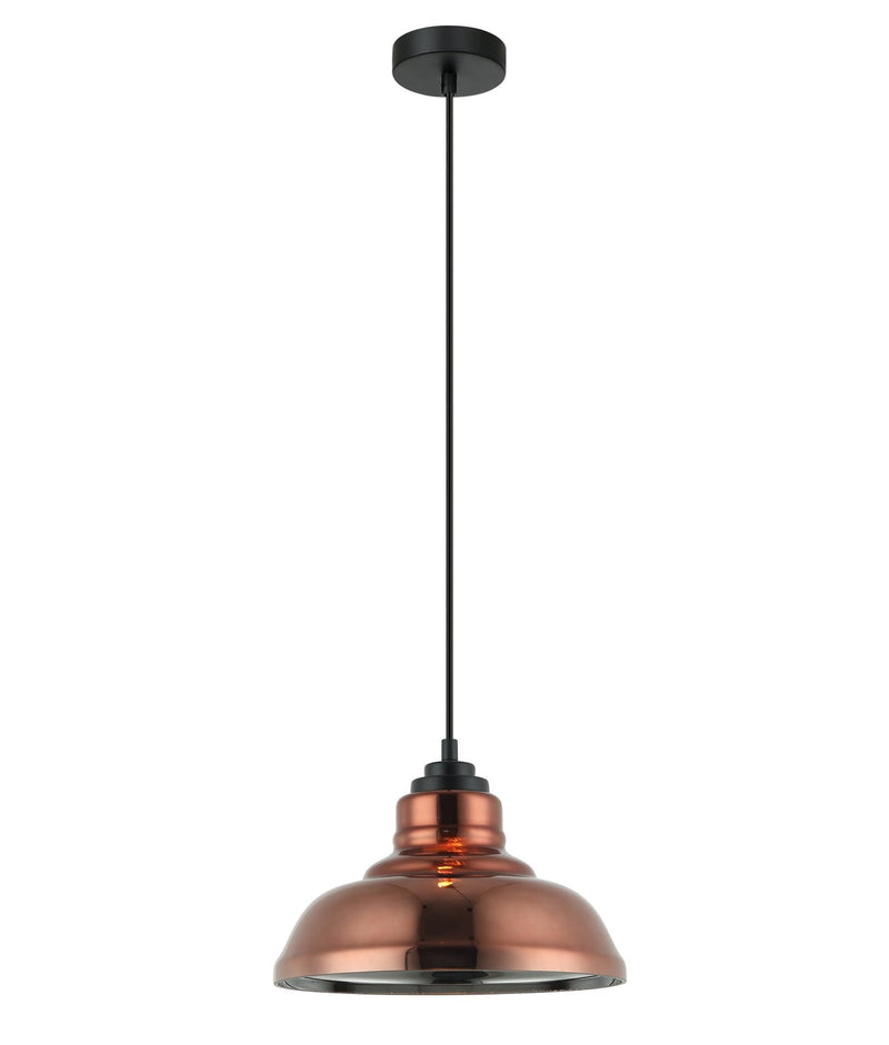 CLA Lighting LAMINA4 dome copper glass pendant light