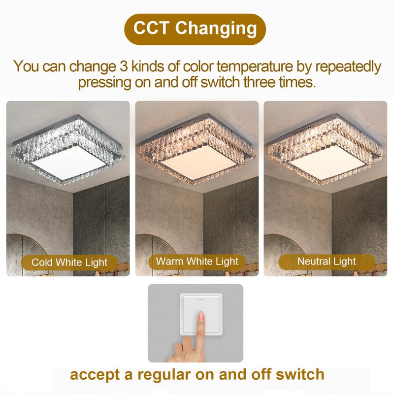 Cyrilla 60W Tri-Colour Dimmable Crystal Chandelier - image 5