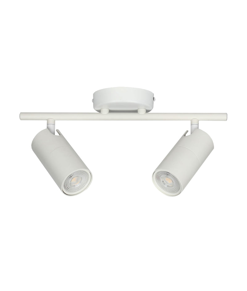 LENGAN: Interior Double Heads Adjustable Round Base Spot Lights - White - CLA Lighting