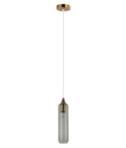 MANGA: Interior Glass Cylinder Pendant Lights - Smokey Black - CLA Lighting