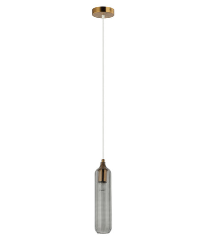 MANGA: Interior Glass Cylinder Pendant Lights - Smokey Black - CLA Lighting
