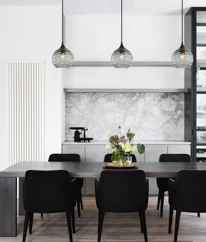 MARBRE smokey black pendant kitchen application image - CLA Lighting