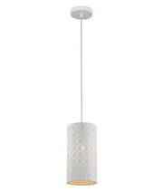 MODELLO: Modern Embossed Oblong Shape Pendant Lights - White - CLA Lighting