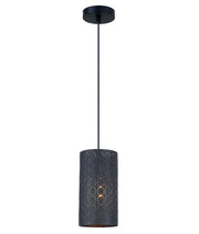 MODELLO: Modern Embossed Oblong Shape Pendant Lights - Black - CLA Lighting