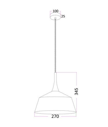 CLA Lighting NORDIC small pendant dimensions diagram