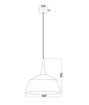 CLA Lighting NORDIC medium pendant dimensions diagram