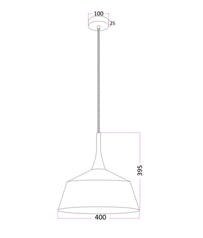 CLA Lighting NORDIC medium pendant dimensions diagram