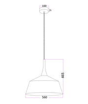 CLA Lighting NORDIC large pendant dimensions diagram