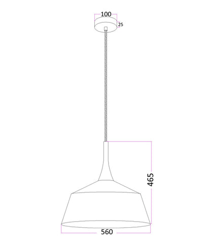 CLA Lighting NORDIC large pendant dimensions diagram