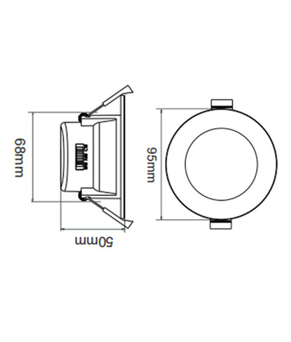 CLA Lighting NOVADLUX02 downlight dimensions diagram