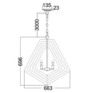 CLA Lighting ORBITA5 pendant light dimensions diagram