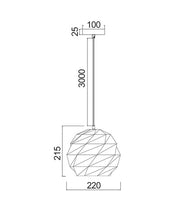 CLA Lighting ORIGAMI small pendant dimensions diagram