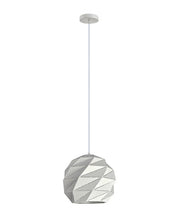 ORIGAMI Interior Dome Carved Iron Pendant Light - Small / Matte White - CLA Lighting