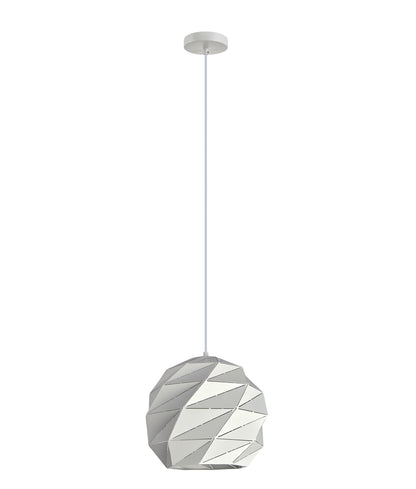 ORIGAMI Interior Dome Carved Iron Pendant Light - Small / Matte White - CLA Lighting