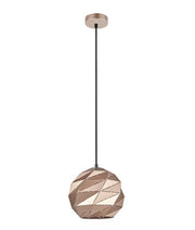 ORIGAMI Interior Dome Carved Iron Pendant Light - Small / Rose Gold - CLA Lighting
