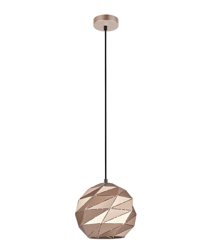 ORIGAMI Interior Dome Carved Iron Pendant Light - Small / Rose Gold - CLA Lighting