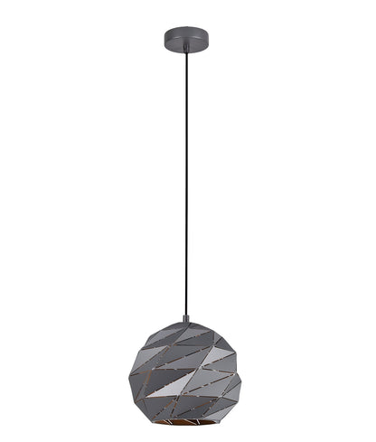 ORIGAMI Interior Dome Carved Iron Pendant Light - Small / Matte Grey - CLA Lighting