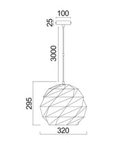 CLA Lighting ORIGAMI large pendant dimensions diagram
