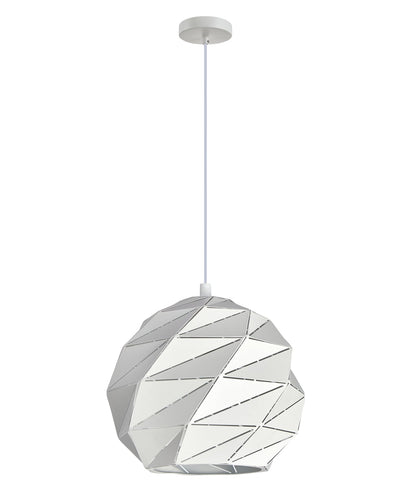 ORIGAMI Interior Dome Carved Iron Pendant Light - Large / Matte White - CLA Lighting