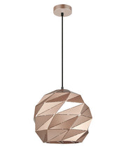 ORIGAMI Interior Dome Carved Iron Pendant Light - Large / Rose Gold - CLA Lighting