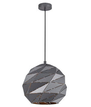 ORIGAMI Interior Dome Carved Iron Pendant Light - Large / Matte Grey - CLA Lighting
