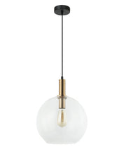 PATERA: Interior Glass with Extended Bronze Highlight Pendant Lights - Clear - CLA Lighting