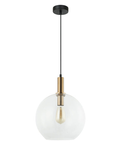 PATERA: Interior Glass with Extended Bronze Highlight Pendant Lights - Clear - CLA Lighting