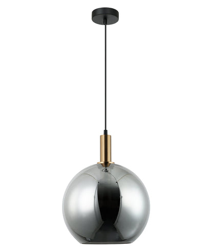 PATERA: Interior Glass with Extended Bronze Highlight Pendant Lights - Smokey Black - CLA Lighting