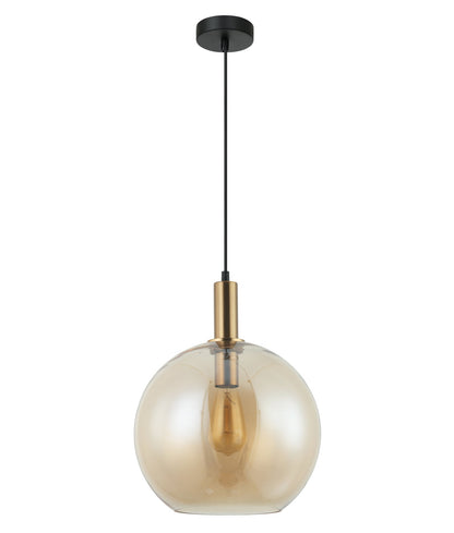 PATERA: Interior Glass with Extended Bronze Highlight Pendant Lights - Amber - CLA Lighting