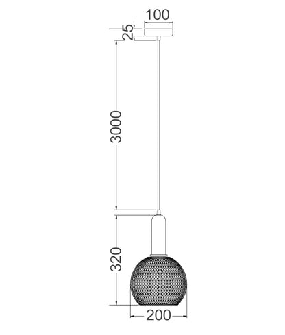 CLA Lighting PELOTA pendant light dimensions diagram