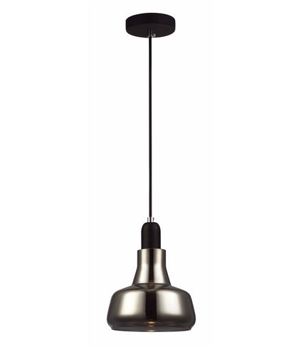 PENOLA: GU10 Smokey Black Glass Dome Pendant Light - CLA Lighting