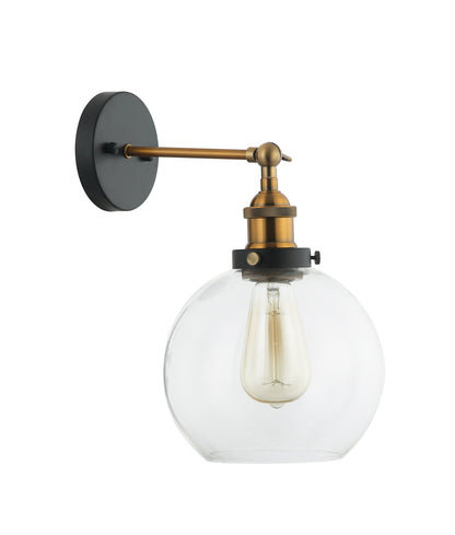 CLA Lighting PESINI1W PESINI Clear Glass / Antique Brass Highlight wall light