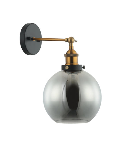 CLA Lighting PESINI2W PESINI Smokey Black Glass / Antique Brass Highlight wall light
