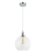 PESINI: Interior Wine Glass with Antique Brass / Chrome Highlight Pendant Lights - Clear Glass / Chrome Highlight - CLA Lighting