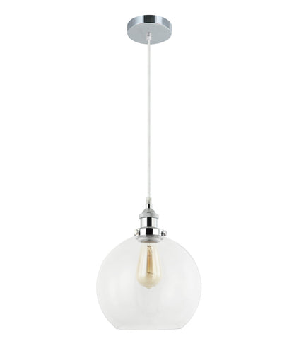 PESINI: Interior Wine Glass with Antique Brass / Chrome Highlight Pendant Lights - Clear Glass / Chrome Highlight - CLA Lighting