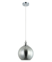 PESINI: Interior Wine Glass with Antique Brass / Chrome Highlight Pendant Lights - Smokey Black Glass / Chrome Highlight - CLA Lighting