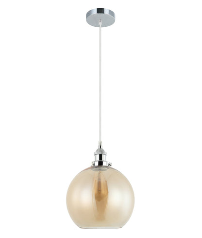 PESINI: Interior Wine Glass with Antique Brass / Chrome Highlight Pendant Lights - Amber Glass / Chrome Highlight - CLA Lighting