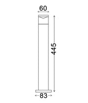 CLA Lighting PHARE surface mounted bollard dimensions diagram 445mm